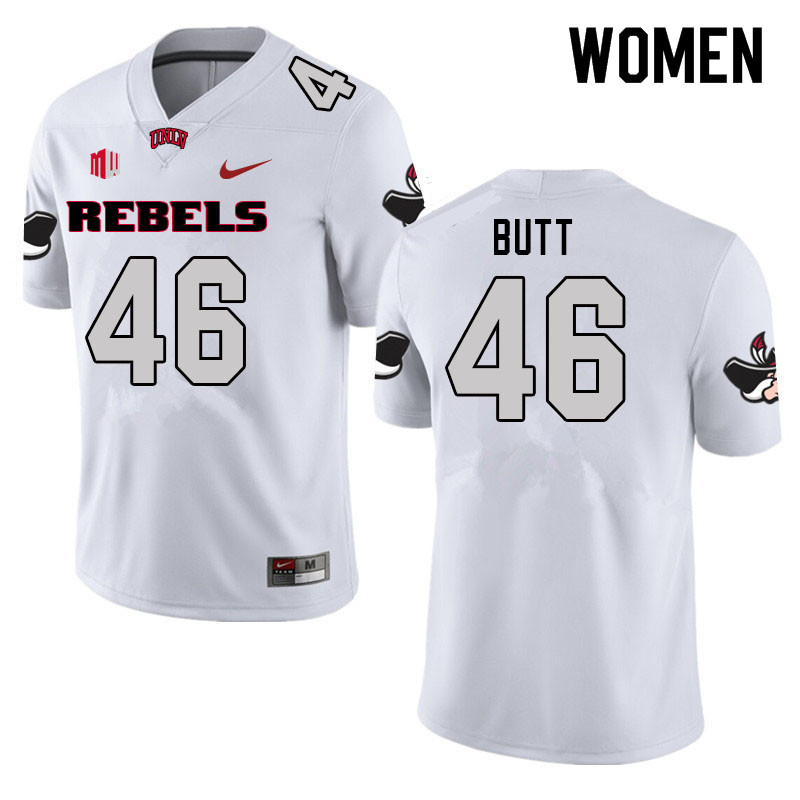Women #46 Charlton Butt UNLV Rebels College Football Jerseys Sale-White
